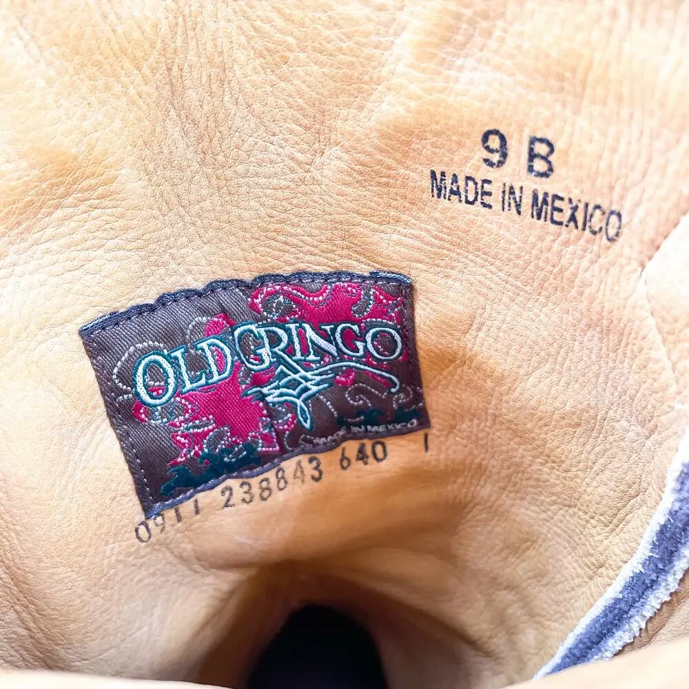 Old Gringo Erin Boots Brown Blue Leather Embroidered Western Cowboy Sz 9 - Picture 10 of 10